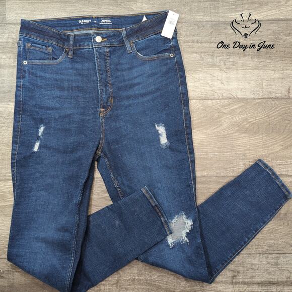 Old Navy Extra High Rise Rockstar Super Skinny Jeans Size 10 - Picture 1 of 6